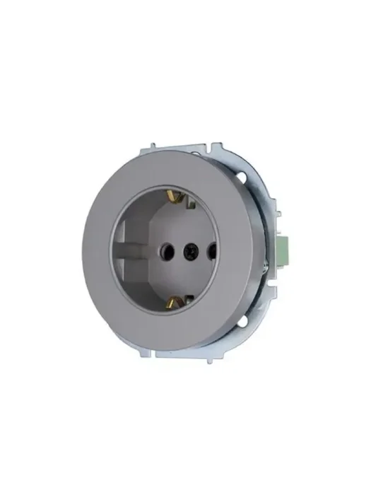 Розетка 1-м OSEN IP20 16А с заземл. ПБТ механизм сер. матов. LEZARD 743-7488-122B