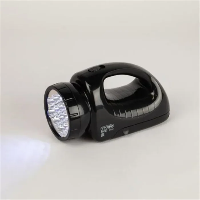 Фонарь-прожектор аккумуляторный TSP12 12 + 18LED аккум. 4В 1.8А.ч ЗУ 220В (картон. упак.) Трофи C0045551