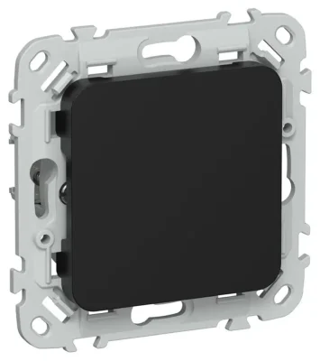 Заглушка СП FLITE ЗГ-ФлЧ с суппортом механизм черн. IEK FI-PL10-K02