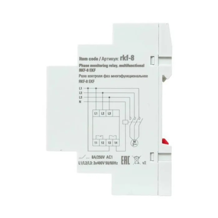 Реле контроля фаз РКФ-8 многофукц. EKF rkf-8