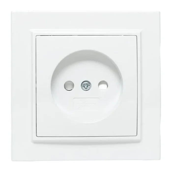 Розетка 1-м СП Минск 10А IP20 без заземл. защ. шторки бел. Basic EKF ERR10-022-100