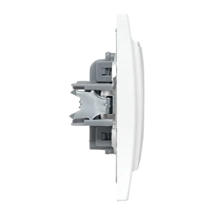 Розетка 1-м СП Минск 10А IP20 без заземл. защ. шторки бел. Basic EKF ERR10-022-100