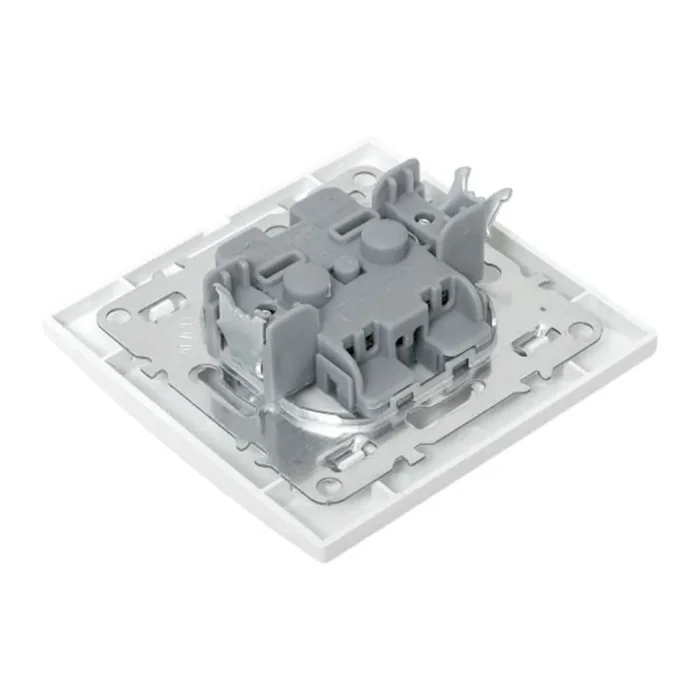 Розетка 1-м СП Минск 10А IP20 без заземл. защ. шторки бел. Basic EKF ERR10-022-100