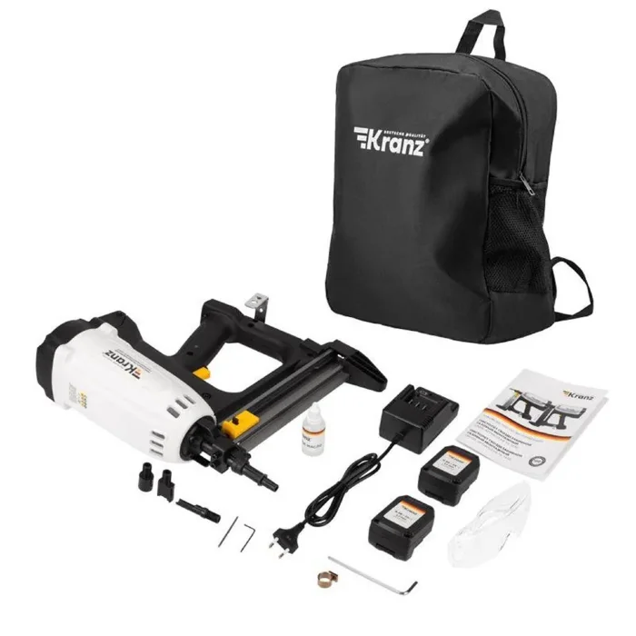 Пистолет гвоздезабивной газовый монтажный GN95 95Дж длина гвоздей 15-40мм d2.7-3мм KRANZ KR-16-1650