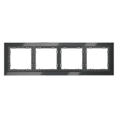 Рамка 4-м S70 стеклян. графит Voltum VLS110407