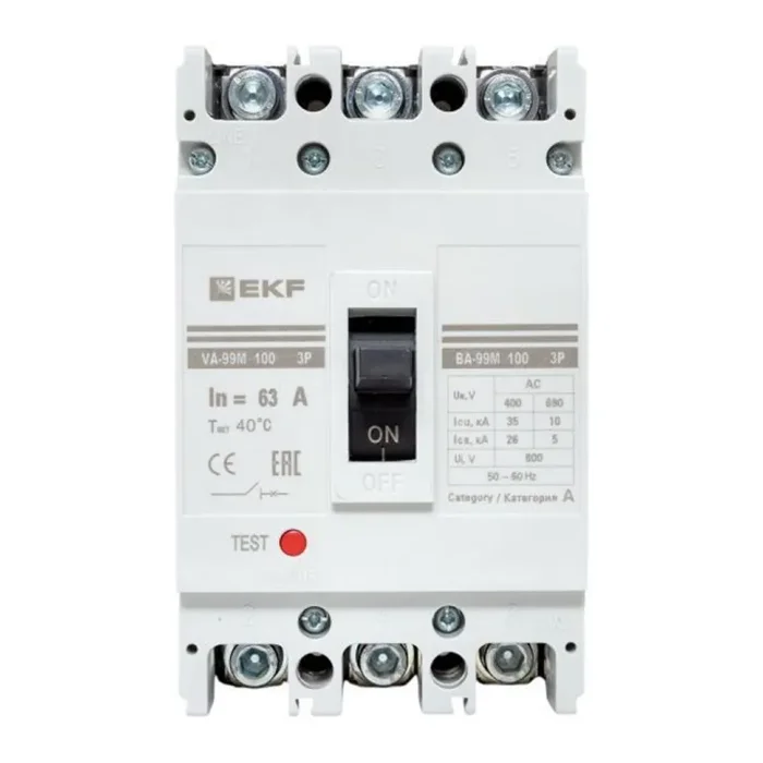 Выключатель автоматический 3п 100/63А 35кА ВА-99М PROxima EKF mccb99-100-63m
