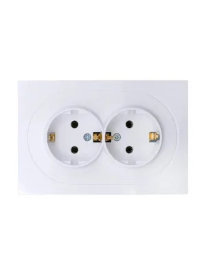 Розетка 2-м СП OSEN с заземл. ПБТ механизм бел. LEZARD 743-0200-127B