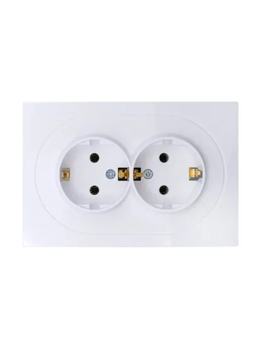 Розетка 2-м СП OSEN с заземл. ПБТ механизм бел. LEZARD 743-0200-127B