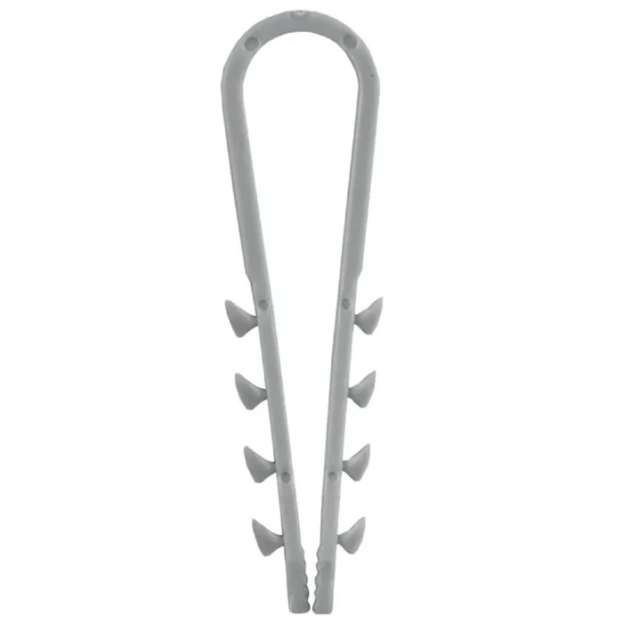 Дюбель-хомут 5х10мм для круглого кабеля нейлон сер. (уп.100шт) GENERICA UDH13-05-10-100-K03-G