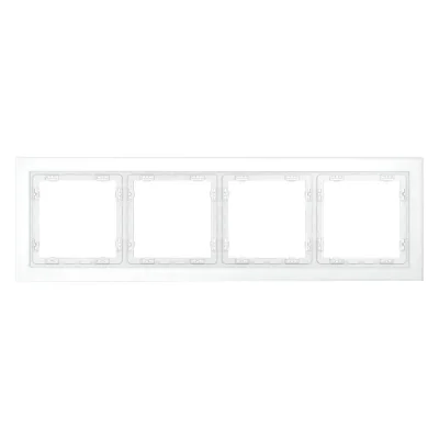 Рамка 4-м S70 стеклян. бел. матов. Voltum VLS110402