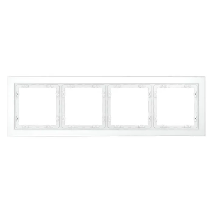 Рамка 4-м S70 стеклян. бел. матов. Voltum VLS110402
