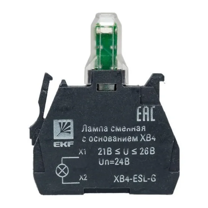 Лампа сменная с основанием XB4 зел. 24В PROxima EKF XB4-ESL-G