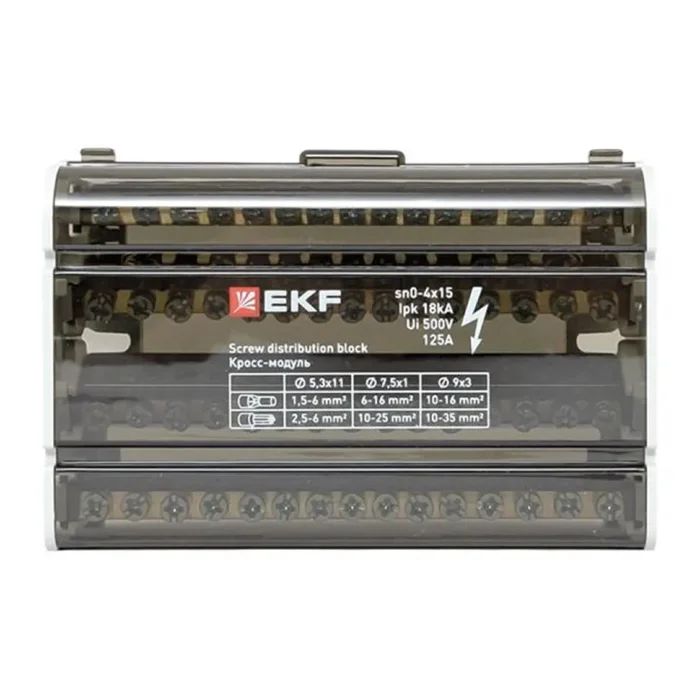 Шина нулевая в корпусе 4х15 EKF sn0-4x15