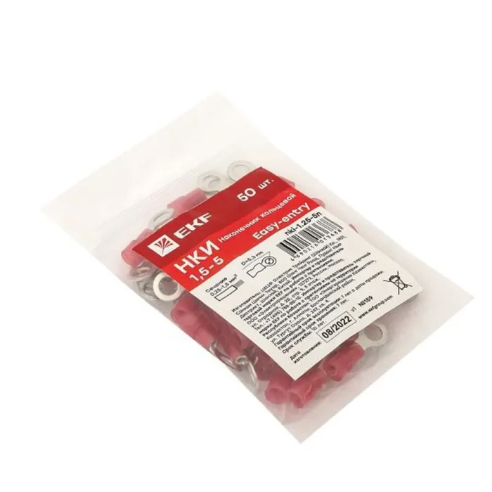 Наконечник кольцевой изол. НКИ 1.5-5 (уп.50шт) EKF nki-1.25-5n