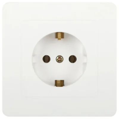 Розетка 1-м СП Style 7-202-01 16А 250В IP20 2P+E Schuko с заземл. бел. Intro Б0060619