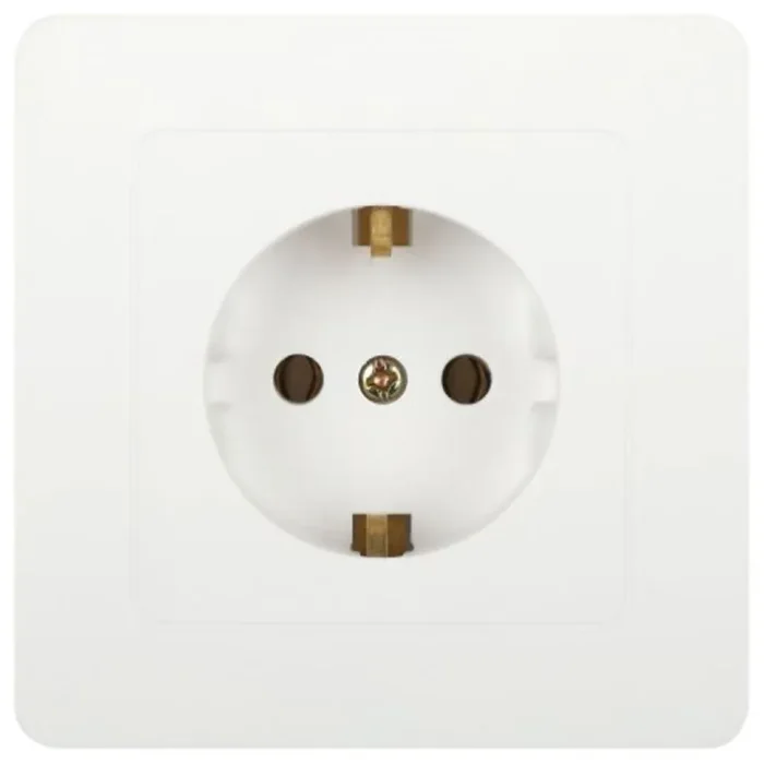 Розетка 1-м СП Style 7-202-01 16А 250В IP20 2P+E Schuko с заземл. бел. Intro Б0060619