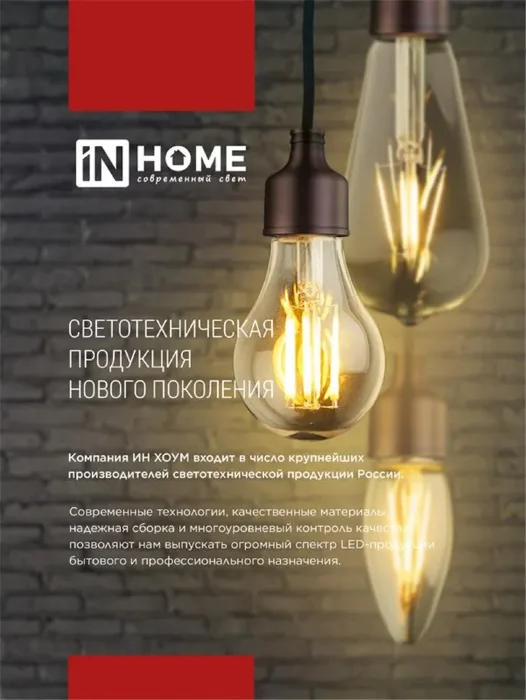 Лампа светодиодная LED-ШАР-deco 7Вт шар прозрачная 6500К холод. бел. E27 810лм 230В IN HOME 4690612036427