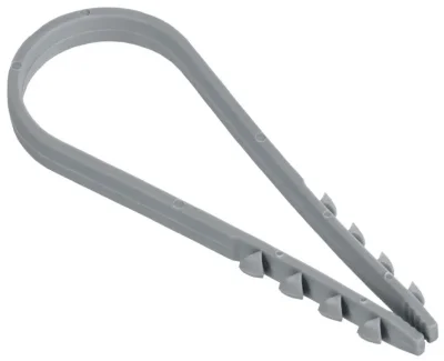 Дюбель-хомут 19х25мм для круглого кабеля нейлон сер. (уп.100шт) GENERICA UDH13-19-25-100-K03-G