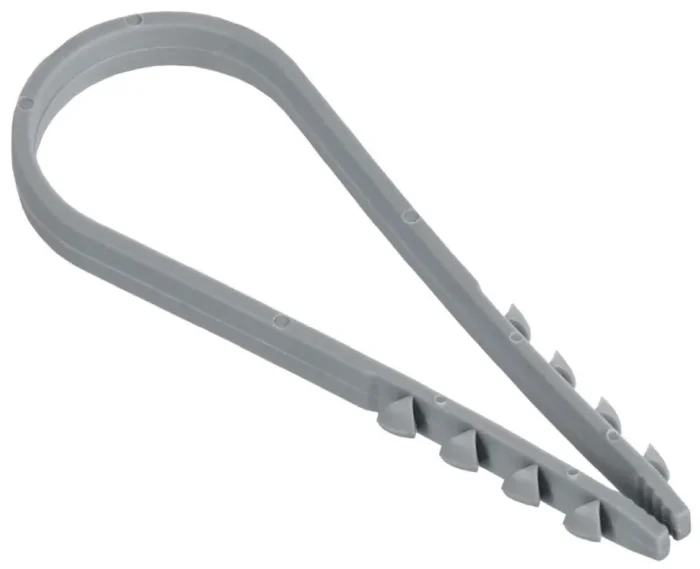 Дюбель-хомут 19х25мм для круглого кабеля нейлон сер. (уп.100шт) GENERICA UDH13-19-25-100-K03-G