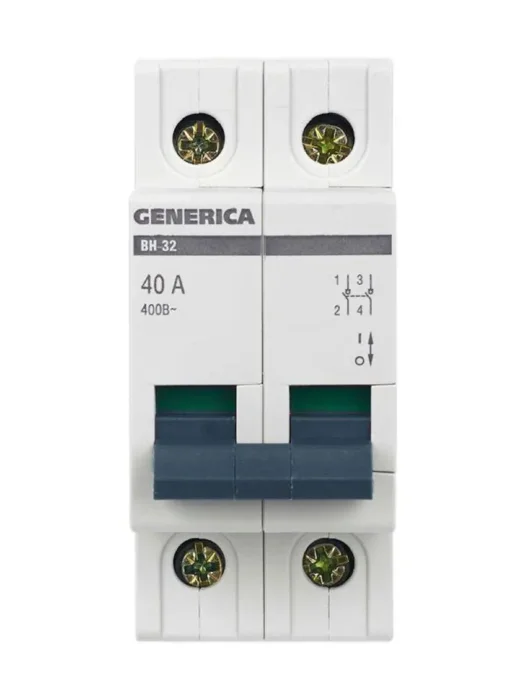 Выключатель нагрузки (мини-рубильник) 2п 40А ВН-32 GENERICA MNV15-2-040