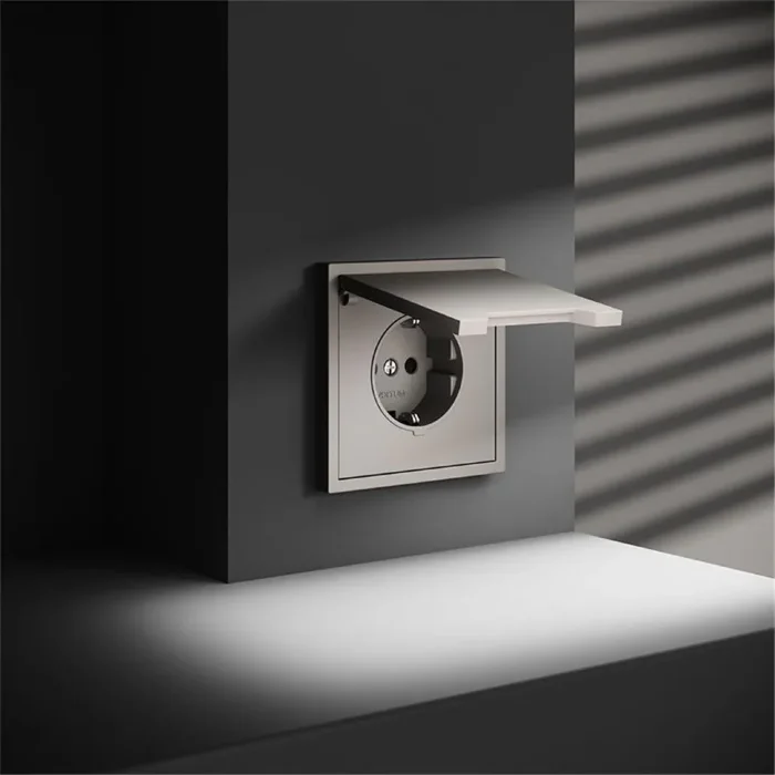 Розетка 1-м СП S70 16А с заземл. защ. шторки + крышка механизм кашемир Voltum VLS040303