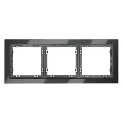 Рамка 3-м S70 стеклян. графит Voltum VLS110307