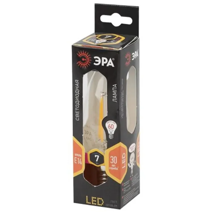 Лампа светодиодная филаментная F-LED B35-7w-827-E14 Эра Б0027942