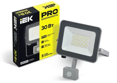 Прожектор светодиодный СДО 07-30Д 30Вт 6500К IP54 с датчиком движ. сер. IEK LPDO702-30-K03