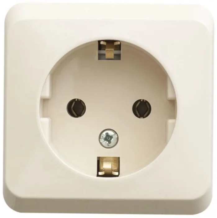 Розетка 1-м ОП Этюд 16А IP20 250В с заземл. без защ. шторок крем. SE PA16-003K