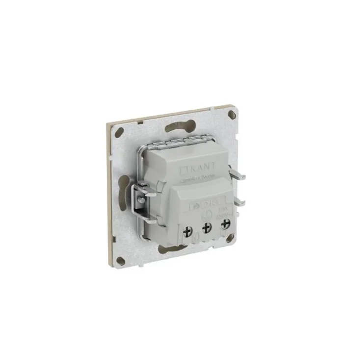 Розетка силовая KANT 2P+E защ. шторки ванильн. марципан DKC 7015003