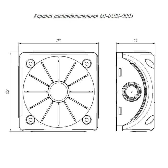 Коробка распределительная 100х100х50 двухкомпонентн. безгалоген. (HF) для видеокамер бел. Промрукав 60-0500-9003