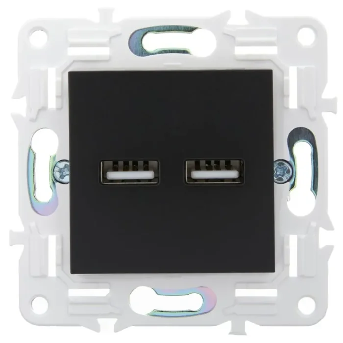 Розетка USB A+A 3.1А SKANDY SK-R15Bl черн. IEK SK-U21-D31-K02