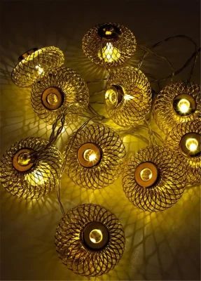 Гирлянда светодиодная &quot;Фонарики&quot; золото 5х3см 10LED тепл. бел. 1.8+0.3м КОСМОС KOC_GIR-B121