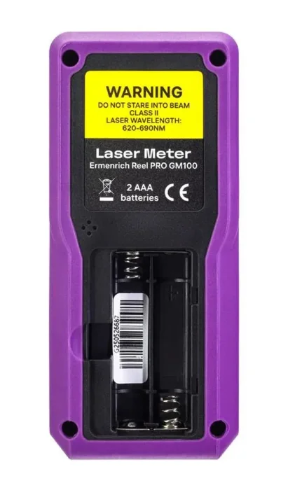 Рулетка лазерная Reel PRO GM100 фиолет. Ermenrich 85313