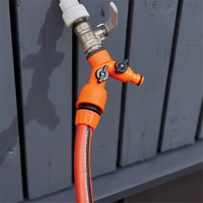 Разветвитель 2-х канальный на кран 3/4-1/2дюйма ЧЕТЫРЕ СЕЗОНА 62-0223