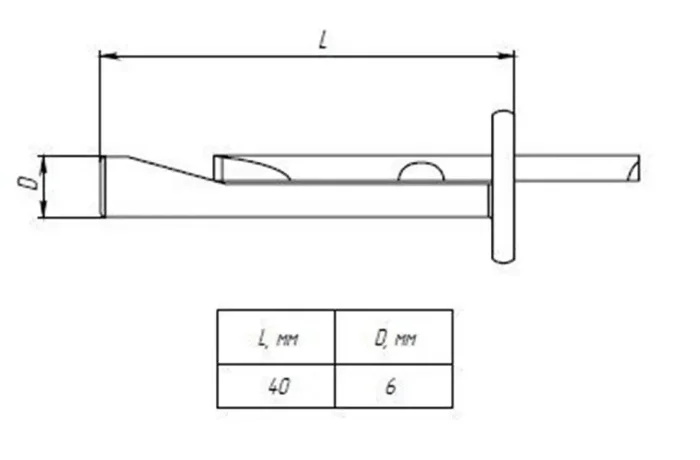 Анкер-клин М6х40мм EKF aklm6x40