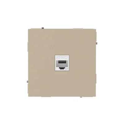 Розетка компьютерная 1-м KANT RJ45 кат.6A без шторки ванильн. марципан DKC 7015673
