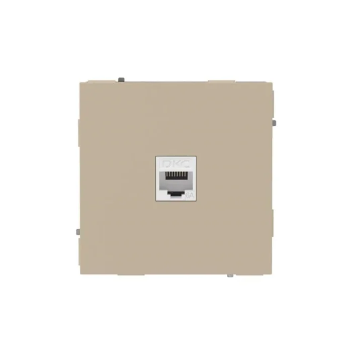 Розетка компьютерная 1-м KANT RJ45 кат.6A без шторки ванильн. марципан DKC 7015673