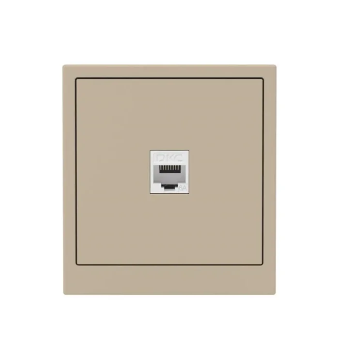 Розетка компьютерная 1-м KANT RJ45 кат.6A без шторки ванильн. марципан DKC 7015673