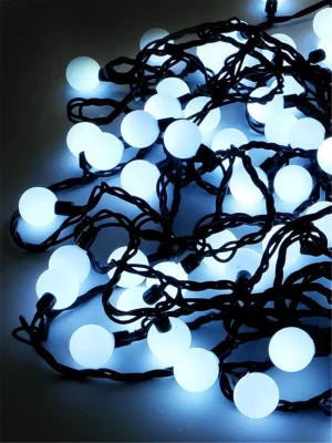 Гирлянда светодиодная &quot;Матовые шарики&quot; OLDBL100-W-E 12м 100LED бел. SHlights OLDBL100-W-E