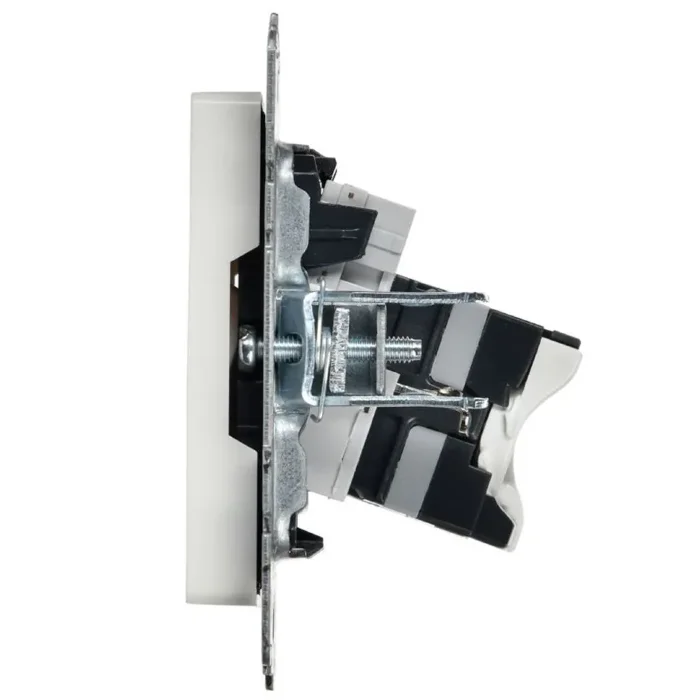 Розетка двойная СП RJ11+RJ45 кат.5E BRITE РК/Т12-БрБ механизм бел. IEK BR-KT20-O-1-K01