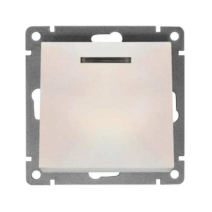 Выключатель 1-кл. СП Афина 10А IP20 с подсветкой механизм жемчуж. Universal A0121-OBr