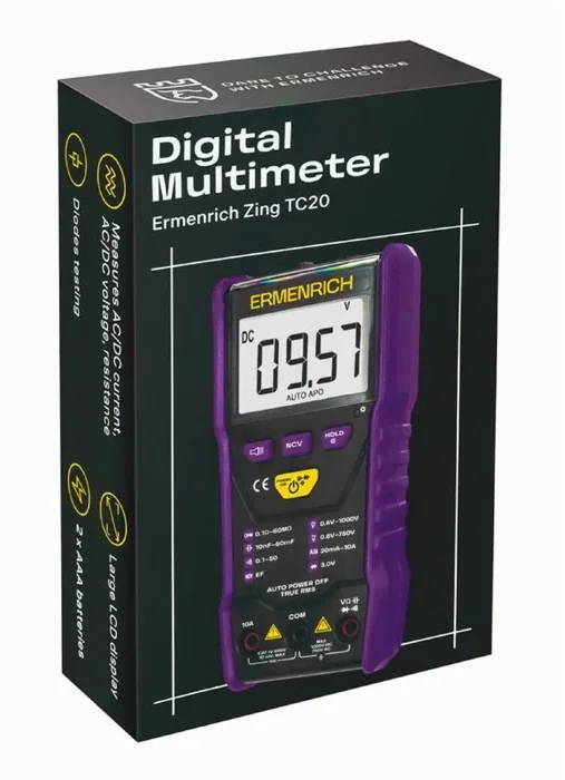 Мультиметр цифровой Zing TC20 фиолет. Ermenrich 83844