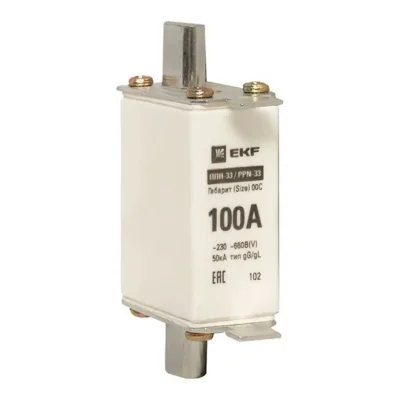 Вставка плавкая ППН-33 100/100А 50кА габарит 00С PROxima EKF fus-33/100