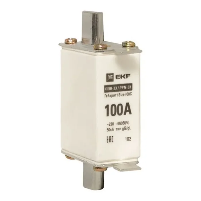 Вставка плавкая ППН-33 100/100А 50кА габарит 00С PROxima EKF fus-33/100