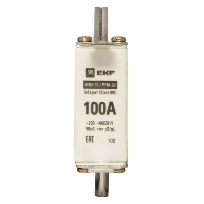 Вставка плавкая ППН-33 100/100А 50кА габарит 00С PROxima EKF fus-33/100