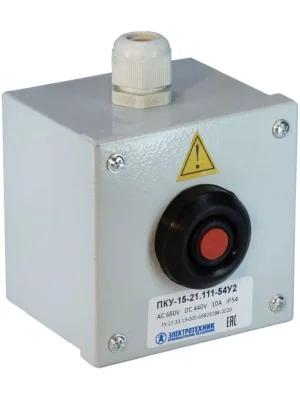 Пост кнопочный ПКУ 15-21.111 54 У2 (ВК30-10-11110-54 (1з+1р) красн. + PG-13.5) пост управления Электротехник ET054942