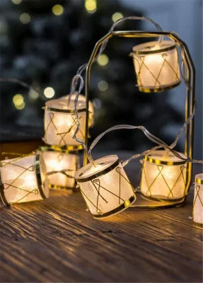 Гирлянда светодиодная &quot;Барабаны&quot; pvc 5х4см 10LED тепл. бел. 1.8+0.3м КОСМОС KOC_GIR-B117