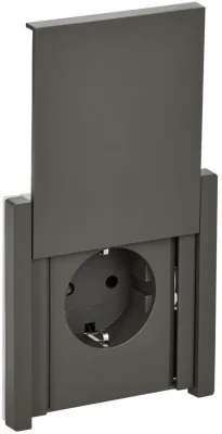 Розетка СП FORTE&amp;PIANO16А IP44 FP319 с заземл. защ. шторки с крышкой безвинт. крепл. сер. IEK FP-R16-16-1-44-K03