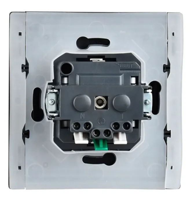 Розетка СП FORTE&PIANO16А IP44 FP319 с заземл. защ. шторки с крышкой безвинт. крепл. сер. IEK FP-R16-16-1-44-K03